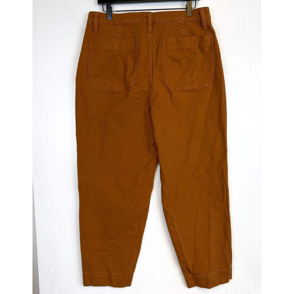 Madewell Womens Slim Emmett Tapered Pants High Rise Brown - 32 - Picture 4 of 9